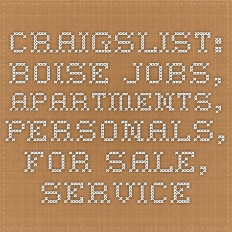 Boise jobs craigslist. Things To Know About Boise jobs craigslist. 